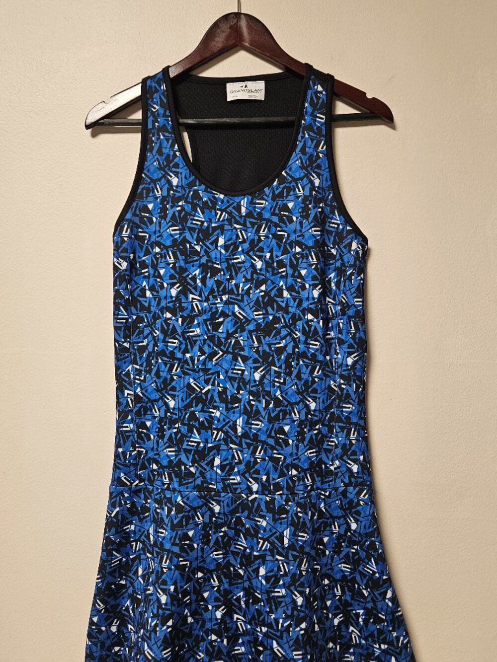 Grand Slam Performance Tennis Dress Blue Black Abstract Print Athletic L - Picture 2 of 14